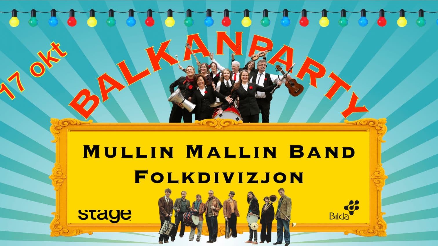 MULLIN MALLIN BAND FOLKDIVIZJON biled med festliga band medlemmar.